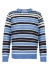 Marni Crew Neck Mohair Blend Sweater With Embroidery In Multicolor