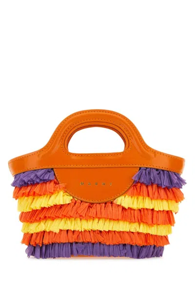 MARNI MULTICOLOR FABRIC MICRO TROPICALIA SUMMER HANDBAG