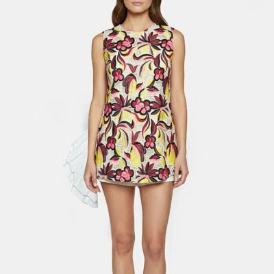 Pre-owned Marni Multicolor Floral Embroidered Cotton Asymmetric Top S