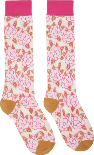Marni Multicolor Flower Jacquard Socks
