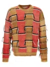 Marni Multicolor Intarsia Pattern Mohair Blend Sweater In Multicolor