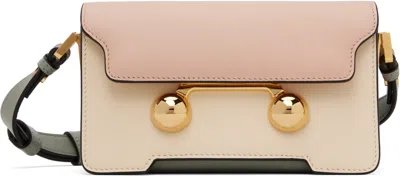 Marni Multicolor Leather Trunkaroo Mini Shoulder Bag In Pink