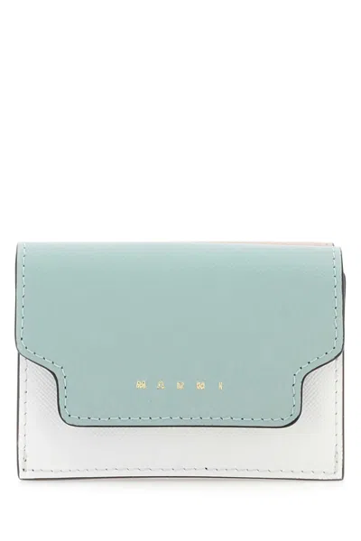 Marni Multicolor Leather Wallet In Animal Print