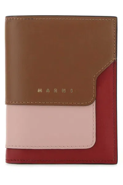Marni Multicolor Leather Wallet In Z474n