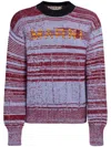 Marni Multicolor Logo Sweater In Brown