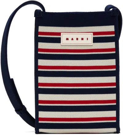 Marni Multicolor Mini Shoulder Bag In Zo728 Marine/ivory