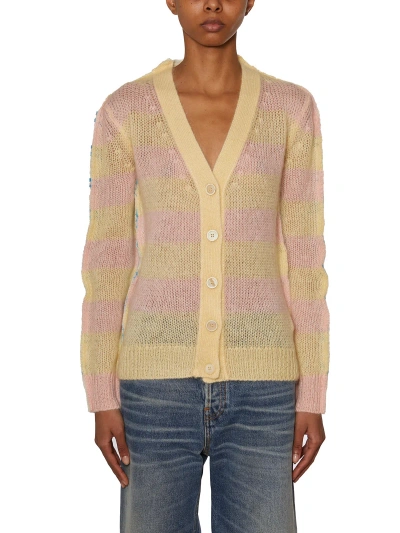 Marni Multicolor Mohair And Wool Cardigan For Women