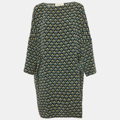 Pre-owned Marni Multicolor Printed Silk Loose Fit Short Dress M