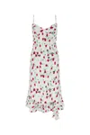 Marni Reverie V Neck Midi Dress Lily White In Multicolor