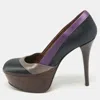 Marni Multicolor Satin Platform Pumps In Multi