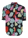 Marni Multicolor Shirt With All-over Rose Print And Chest Pocket In Cotton Woman