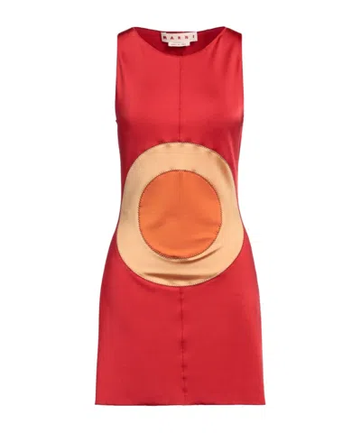 Marni Multicolor Sleeveless Dress In Red