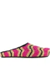 Marni Sabot Woven Slip-on Mules In Pink