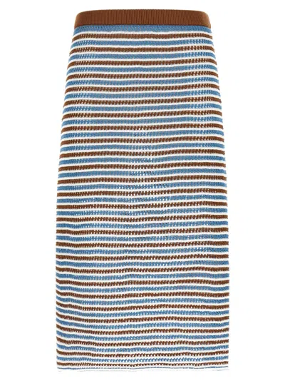 Marni Multicolor Striped Crochet Skirt