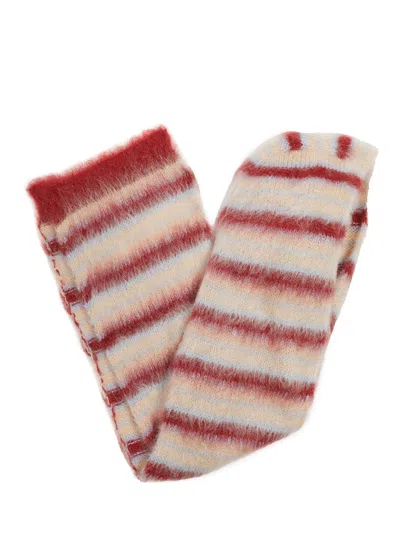 Marni Multicolor Striped Mohair Scarf Hood For Women