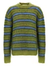 Marni Mens Acid Fuzzy Wuzzy Striped Wool-blend Jumper In Green