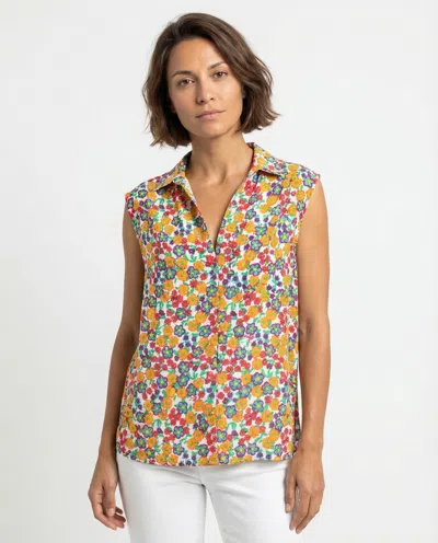 Marni Floral-print Sleeveless Shirt In Yellow