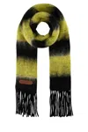 Marni Wool Blend Scarf With Striped Pattern And Fringe Detailing