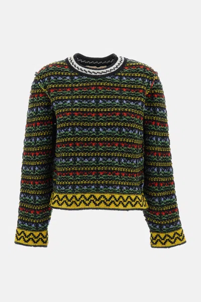 Marni Multicolored Jacquard Knit Sweater