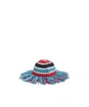 Marni Multicolored Striped Hat In Blue