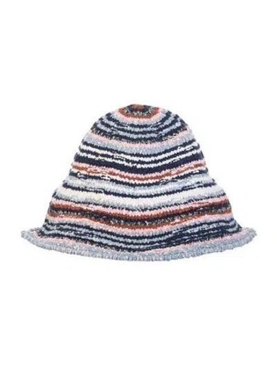 Pre-owned Marni Multicolored Striped Knit Bucket Hat W/tags