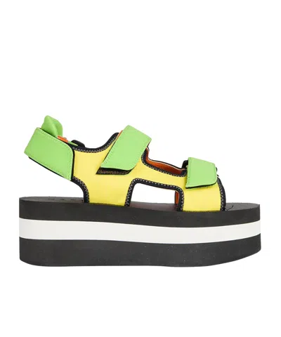 Marni Multicolored Thick-soled Sandals In Purple