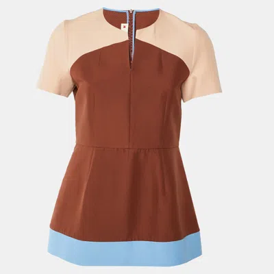 Pre-owned Marni Multicolour Cotton Short Sleeve Mini Dress M