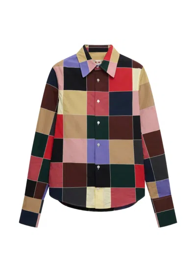 Marni Multicolour Patchwork Poplin Shirt