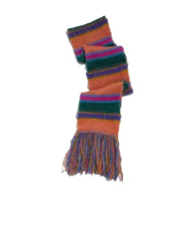 Marni Multicolour Striped Mohair And Wool  Scarf