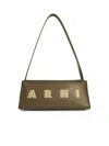 Marni Museo Baguette Bag In Green Leather In Brown