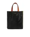 MARNI MUSEO SOFT MINI BAG IN BLACK AND GREEN LEATHER