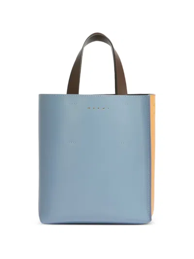 Marni Museo Colour-block Leather Tote Bag In Blue