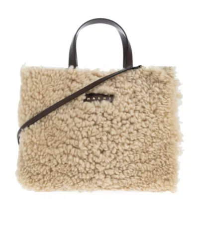 Marni Museo Double Handle Shoulder Bag In Brown