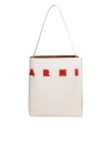 MARNI MUSEO HOBO BAG IN MILK COLOR LEATHER