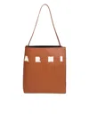 MARNI MUSEO HOBO BAG IN TAN COLOR LEATHER