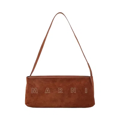 Pre-owned Marni Museo Hobo Pochette Coated Bag 'cigar' | Brown | Women's Size Onesize