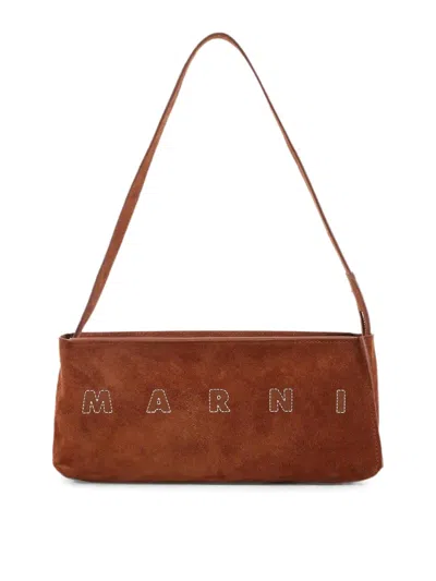 Marni Museo Hobo Pochette Coated In Brown
