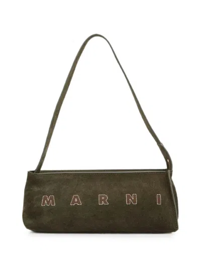 Marni "museo" Hobo Pochette Coated In Green