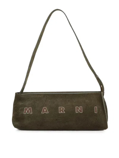 Marni Museo Hobo Pochette Coated In Green