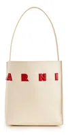 Marni Museo Hobo Small Hobo Bag Ivory/lacquer In Ivory/lacquer