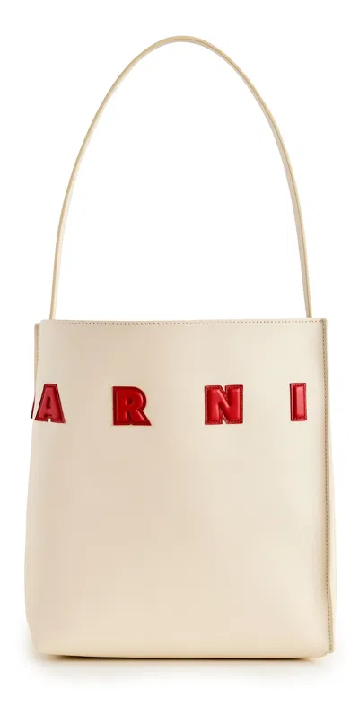 Marni Museo Hobo Small Hobo Bag Ivory/lacquer