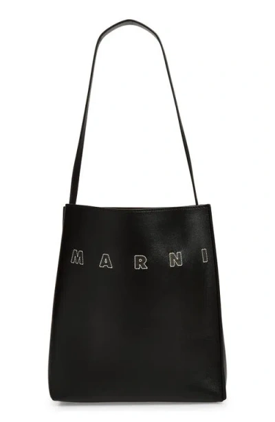 Marni Museo Hobo Tote In 00n99 Black