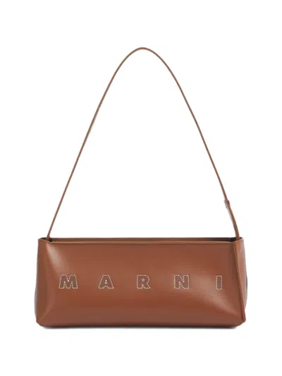 Marni Museo Leather Shoulder Bag In Brown