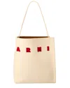 Marni Gallery Hobo Medium Top Handle In Beige