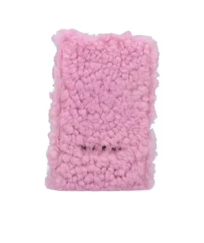 Marni Museo Logo Embroidered Shoulder Bag In Pink