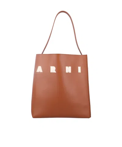 MARNI MARNI MUSEO LOGO PATCH TOTE BAG