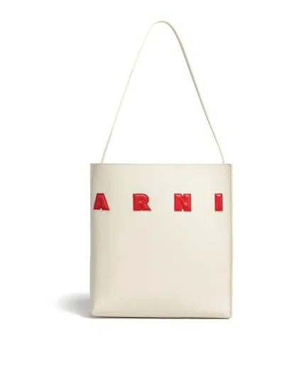 MARNI MUSEO LOGO-PATCH LEATHER BAG
