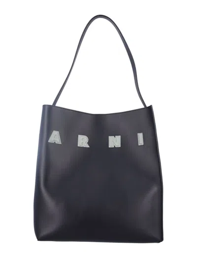 Marni Museo Logo Patch Tote Bag In Black