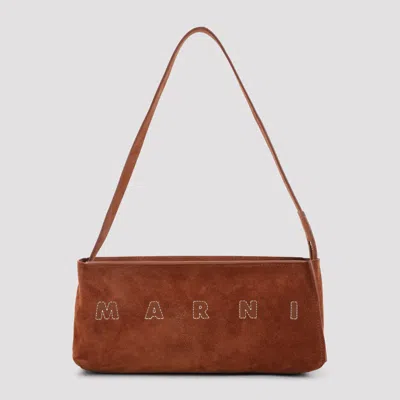 Marni Museo Mini Hobo Handbag In Brown