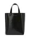 Marni Structured Tote Bag With Glossy Finish In Black